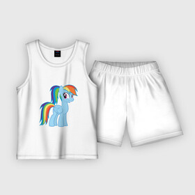 Детская пижама с шортами хлопок с принтом Радуга Дэш в Тюмени,  |  | my little pony | pony | rainbow dash | дружба – это чудо | дружба. пони | дэш | кобылка | морская пони | пегас | радуга | элемент верности