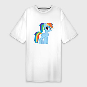 Платье-футболка хлопок с принтом Радуга Дэш в Тюмени,  |  | my little pony | pony | rainbow dash | дружба – это чудо | дружба. пони | дэш | кобылка | морская пони | пегас | радуга | элемент верности