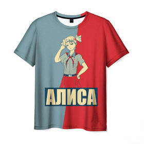 Мужская футболка 3D с принтом Алиса в Тюмени, 100% полиэфир | прямой крой, круглый вырез горловины, длина до линии бедер | алиса | аниме | бесконечное лето