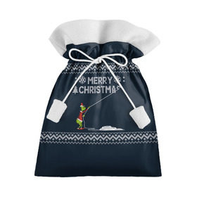 Подарочный 3D мешок с принтом Гринч Вязаный в Тюмени, 100% полиэстер | Размер: 29*39 см | Тематика изображения на принте: вязаный свитер | вязка | новый год | рождество