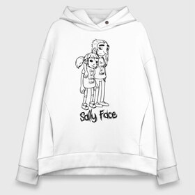 Женское худи Oversize хлопок с принтом Sally Face в Тюмени, френч-терри — 70% хлопок, 30% полиэстер. Мягкий теплый начес внутри —100% хлопок | боковые карманы, эластичные манжеты и нижняя кромка, капюшон на магнитной кнопке | sally face | гизмо | девид | девочка | игра | лари | ларри | мальчик | маска | мрачная | на лице | пых | с протезом | сал | сали | салли | салли фейс | фейс | фэйс | эддисон | эшли