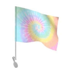 Флаг для автомобиля с принтом Pastel Tie Dye в Тюмени, 100% полиэстер | Размер: 30*21 см | tie dye | абстракция | краска | хиппи