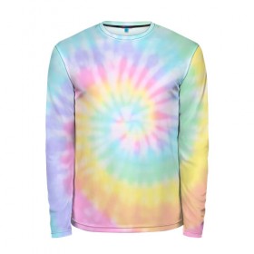 Мужской лонгслив 3D с принтом Pastel Tie Dye в Тюмени, 100% полиэстер | длинные рукава, круглый вырез горловины, полуприлегающий силуэт | tie dye | абстракция | краска | хиппи