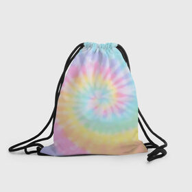 Рюкзак-мешок 3D с принтом Pastel Tie Dye в Тюмени, 100% полиэстер | плотность ткани — 200 г/м2, размер — 35 х 45 см; лямки — толстые шнурки, застежка на шнуровке, без карманов и подкладки | tie dye | абстракция | краска | хиппи