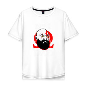 Мужская футболка хлопок Oversize с принтом Dad Kratos в Тюмени, 100% хлопок | свободный крой, круглый ворот, “спинка” длиннее передней части | god of war | кратос