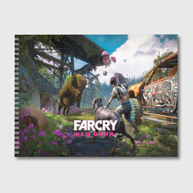 Альбом для рисования с принтом FARCRYNEW DAWN в Тюмени, 100% бумага
 | матовая бумага, плотность 200 мг. | Тематика изображения на принте: far cry | far cry 5 | far cry new dawn | far cry primal | farcry | fc 5 | fc5 | game | new dawn | primal | игры | постапокалипсис | фар край | фар край 5