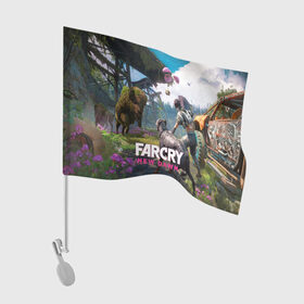 Флаг для автомобиля с принтом FARCRY:NEW DAWN в Тюмени, 100% полиэстер | Размер: 30*21 см | far cry | far cry 5 | far cry new dawn | far cry primal | farcry | fc 5 | fc5 | game | new dawn | primal | игры | постапокалипсис | фар край | фар край 5