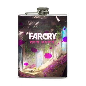 Фляга с принтом FARCRY NEW DAWN в Тюмени, металлический корпус | емкость 0,22 л, размер 125 х 94 мм. Виниловая наклейка запечатывается полностью | 