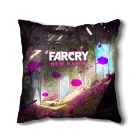 Подушка 3D с принтом FARCRY NEW DAWN в Тюмени, наволочка – 100% полиэстер, наполнитель – холлофайбер (легкий наполнитель, не вызывает аллергию). | состоит из подушки и наволочки. Наволочка на молнии, легко снимается для стирки | 