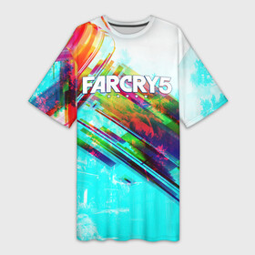 Платье-футболка 3D с принтом FARCRY EXCLUSIVE в Тюмени,  |  | far cry | far cry 5 | far cry new dawn | far cry primal | farcry | fc 5 | fc5 | game | new dawn | primal | игры | постапокалипсис | фар край | фар край 5