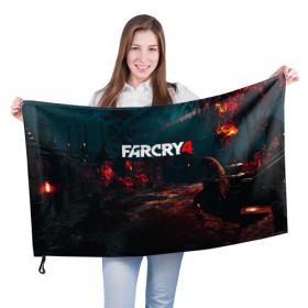 Флаг 3D с принтом FARCRY 4 в Тюмени, 100% полиэстер | плотность ткани — 95 г/м2, размер — 67 х 109 см. Принт наносится с одной стороны | 