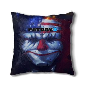 Подушка 3D с принтом Payday 2 в Тюмени, наволочка – 100% полиэстер, наполнитель – холлофайбер (легкий наполнитель, не вызывает аллергию). | состоит из подушки и наволочки. Наволочка на молнии, легко снимается для стирки | 2 | payday | беглец | бот | ограбления | пейдей | призрак | симулятор | техник | штурмовик | шутер