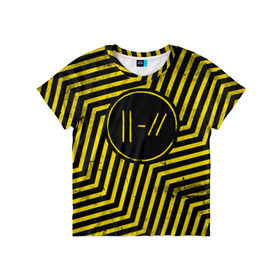 Детская футболка 3D с принтом Twenty One Pilots - Trench в Тюмени, 100% гипоаллергенный полиэфир | прямой крой, круглый вырез горловины, длина до линии бедер, чуть спущенное плечо, ткань немного тянется | band | best | blurry | face | indie | logo | music | one | pilots | pop | regional | rock | symbol | top | trench | twenty | vessel | группа | инди | лого | логотип | музыка | пилоты | поп | рок | символ | топ | тренч