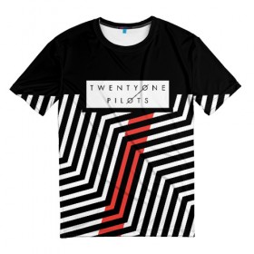Мужская футболка 3D с принтом Twenty One Pilots - Blurryface в Тюмени, 100% полиэфир | прямой крой, круглый вырез горловины, длина до линии бедер | band | best | blurry | face | indie | logo | music | one | pilots | pop | regional | rock | symbol | top | trench | twenty | vessel | группа | инди | лого | логотип | музыка | пилоты | поп | рок | символ | топ | тренч