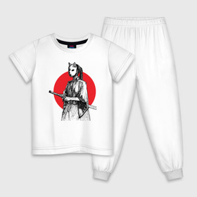 Детская пижама хлопок с принтом Самурай в Тюмени, 100% хлопок |  брюки и футболка прямого кроя, без карманов, на брюках мягкая резинка на поясе и по низу штанин
 | Тематика изображения на принте: аниме | катана | самурай | япония