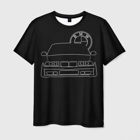 Мужская футболка 3D с принтом BMW в Тюмени, 100% полиэфир | прямой крой, круглый вырез горловины, длина до линии бедер | bmw | авто | автомобиль | бмв | логотип | машина | эскиз