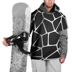 Накидка на куртку 3D с принтом Серебряная паутина в Тюмени, 100% полиэстер |  | Тематика изображения на принте: абстракция | алюминий | геометрия | карбон | нить | паутина | серебро | сеть | сталь