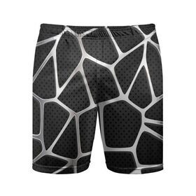 Мужские шорты 3D спортивные с принтом Серебряная паутина в Тюмени,  |  | Тематика изображения на принте: абстракция | алюминий | геометрия | карбон | нить | паутина | серебро | сеть | сталь
