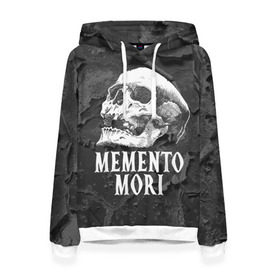 Женская толстовка 3D с принтом Memento mori в Тюмени, 100% полиэстер  | двухслойный капюшон со шнурком для регулировки, мягкие манжеты на рукавах и по низу толстовки, спереди карман-кенгуру с мягким внутренним слоем. | black | death | life | memento mori | skeleton | skull | жизнь | скелет | череп | черный