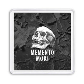 Магнит 55*55 с принтом Memento mori в Тюмени, Пластик | Размер: 65*65 мм; Размер печати: 55*55 мм | Тематика изображения на принте: black | death | life | memento mori | skeleton | skull | жизнь | скелет | череп | черный