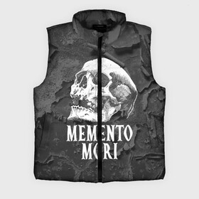 Мужской жилет утепленный 3D с принтом Memento mori в Тюмени,  |  | black | death | life | memento mori | skeleton | skull | жизнь | скелет | череп | черный