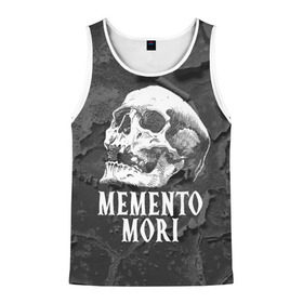 Мужская майка 3D с принтом Memento mori в Тюмени, 100% полиэстер | круглая горловина, приталенный силуэт, длина до линии бедра. Пройма и горловина окантованы тонкой бейкой | black | death | life | memento mori | skeleton | skull | жизнь | скелет | череп | черный