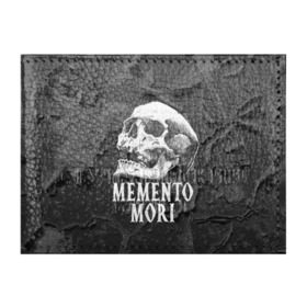Обложка для студенческого билета с принтом Memento mori в Тюмени, натуральная кожа | Размер: 11*8 см; Печать на всей внешней стороне | black | death | life | memento mori | skeleton | skull | жизнь | скелет | череп | черный