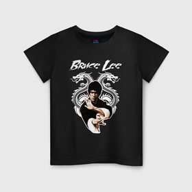 Детская футболка хлопок с принтом Bruce lee в Тюмени, 100% хлопок | круглый вырез горловины, полуприлегающий силуэт, длина до линии бедер | bruce lee | jeet kune do | брюс ли | каратэ