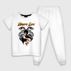Детская пижама хлопок с принтом Bruce lee в Тюмени, 100% хлопок |  брюки и футболка прямого кроя, без карманов, на брюках мягкая резинка на поясе и по низу штанин
 | bruce lee | jeet kune do | karate | брюс ли | каратэ