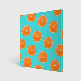 Холст квадратный с принтом Апельсины в Тюмени, 100% ПВХ |  | апельсин | апельсины | грейпфрукт | грейпфрут | разрез | сочный | фрукт