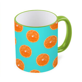 Кружка 3D с принтом Апельсины в Тюмени, керамика | ёмкость 330 мл | апельсин | апельсины | грейпфрукт | грейпфрут | разрез | сочный | фрукт