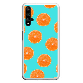 Чехол для Honor 20 с принтом Апельсины в Тюмени, Силикон | Область печати: задняя сторона чехла, без боковых панелей | апельсин | апельсины | грейпфрукт | грейпфрут | разрез | сочный | фрукт