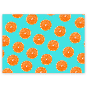 Поздравительная открытка с принтом Апельсины в Тюмени, 100% бумага | плотность бумаги 280 г/м2, матовая, на обратной стороне линовка и место для марки
 | Тематика изображения на принте: апельсин | апельсины | грейпфрукт | грейпфрут | разрез | сочный | фрукт
