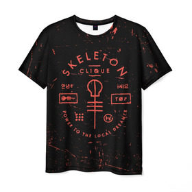 Мужская футболка 3D с принтом TOP - Skeleton Clique в Тюмени, 100% полиэфир | прямой крой, круглый вырез горловины, длина до линии бедер | band | best | blurry | face | indie | logo | music | one | pilots | pop | regional | rock | symbol | top | trench | twenty | vessel | группа | инди | лого | логотип | музыка | пилоты | поп | рок | символ | топ | тренч