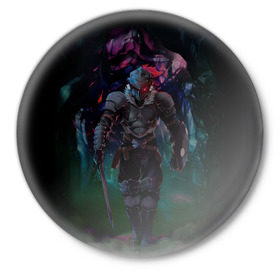 Значок с принтом Убийца гоблинов - Рыцарь в Тюмени,  металл | круглая форма, металлическая застежка в виде булавки | goblin slayer | knight | рыцарь