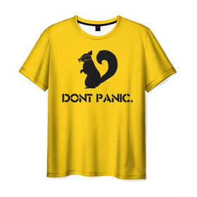 Мужская футболка 3D с принтом Dont Panic. в Тюмени, 100% полиэфир | прямой крой, круглый вырез горловины, длина до линии бедер | Тематика изображения на принте: dont panic | белка | енот | скунс
