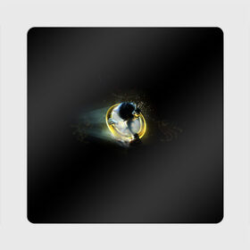 Магнит виниловый Квадрат с принтом Еж в кольце в Тюмени, полимерный материал с магнитным слоем | размер 9*9 см, закругленные углы | sonic | sonik | игры | соник | фильм соник