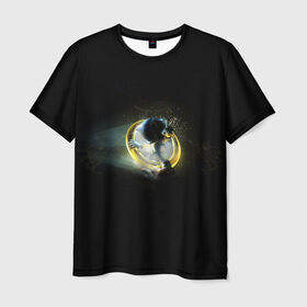 Мужская футболка 3D с принтом Еж в кольце в Тюмени, 100% полиэфир | прямой крой, круглый вырез горловины, длина до линии бедер | Тематика изображения на принте: sonic | sonik | игры | соник | фильм соник