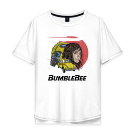 Мужская футболка хлопок Oversize с принтом Бамблби в Тюмени, 100% хлопок | свободный крой, круглый ворот, “спинка” длиннее передней части | bumblebee | kefer | volkswagen | автобот | трансформер | трансформеры | уотсон | шершень | шмель