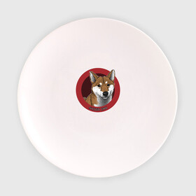 Тарелка с принтом Сиба-ину в Тюмени, фарфор | диаметр - 210 мм
диаметр для нанесения принта - 120 мм | Тематика изображения на принте: shiba inu | сиба ину | собака | собаки | шиба ину