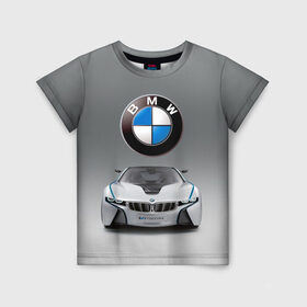Детская футболка 3D с принтом BMW Vision в Тюмени, 100% гипоаллергенный полиэфир | прямой крой, круглый вырез горловины, длина до линии бедер, чуть спущенное плечо, ткань немного тянется | bmw | car | germany | motorsport | sports car | автомобиль | автоспорт | бмв | германия | спорткар
