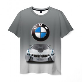 Мужская футболка 3D с принтом BMW Vision в Тюмени, 100% полиэфир | прямой крой, круглый вырез горловины, длина до линии бедер | bmw | car | germany | motorsport | sports car | автомобиль | автоспорт | бмв | германия | спорткар