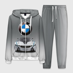Мужской костюм 3D с принтом BMW Vision в Тюмени, 100% полиэстер | Манжеты и пояс оформлены тканевой резинкой, двухслойный капюшон со шнурком для регулировки, карманы спереди | bmw | car | germany | motorsport | sports car | автомобиль | автоспорт | бмв | германия | спорткар