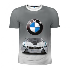 Мужская футболка 3D спортивная с принтом BMW Vision в Тюмени, 100% полиэстер с улучшенными характеристиками | приталенный силуэт, круглая горловина, широкие плечи, сужается к линии бедра | bmw | car | germany | motorsport | sports car | автомобиль | автоспорт | бмв | германия | спорткар