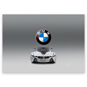 Поздравительная открытка с принтом BMW Vision в Тюмени, 100% бумага | плотность бумаги 280 г/м2, матовая, на обратной стороне линовка и место для марки
 | bmw | car | germany | motorsport | sports car | автомобиль | автоспорт | бмв | германия | спорткар
