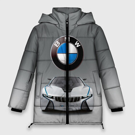 Женская зимняя куртка 3D с принтом BMW Vision в Тюмени, верх — 100% полиэстер; подкладка — 100% полиэстер; утеплитель — 100% полиэстер | длина ниже бедра, силуэт Оверсайз. Есть воротник-стойка, отстегивающийся капюшон и ветрозащитная планка. 

Боковые карманы с листочкой на кнопках и внутренний карман на молнии | bmw | car | germany | motorsport | sports car | автомобиль | автоспорт | бмв | германия | спорткар