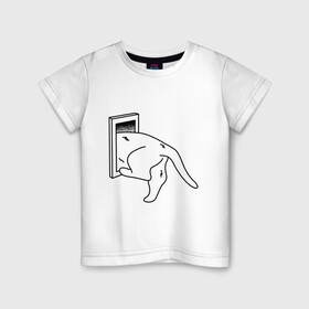 Детская футболка хлопок с принтом Толстый Кот в Тюмени, 100% хлопок | круглый вырез горловины, полуприлегающий силуэт, длина до линии бедер | cat | citty | fat | котик | кошак