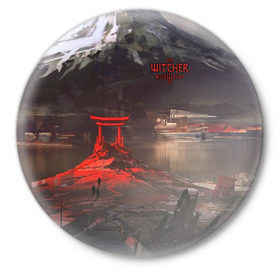 Значок с принтом The Witcher 3: Wild Hunt в Тюмени,  металл | круглая форма, металлическая застежка в виде булавки | 