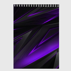 Скетчбук с принтом GEOMETRY STRIPES в Тюмени, 100% бумага
 | 48 листов, плотность листов — 100 г/м2, плотность картонной обложки — 250 г/м2. Листы скреплены сверху удобной пружинной спиралью | abstract | geometry | metal | polyviolet | purple | still | stripes | texture | violet | абстракция | геометрия | металл | сталь | текстура | ультрафиолет | фиолетовый