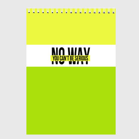 Скетчбук с принтом Serious зеленый в Тюмени, 100% бумага
 | 48 листов, плотность листов — 100 г/м2, плотность картонной обложки — 250 г/м2. Листы скреплены сверху удобной пружинной спиралью | кислотные костюмы | кислотные цвета | неон | флуоресцентные принты